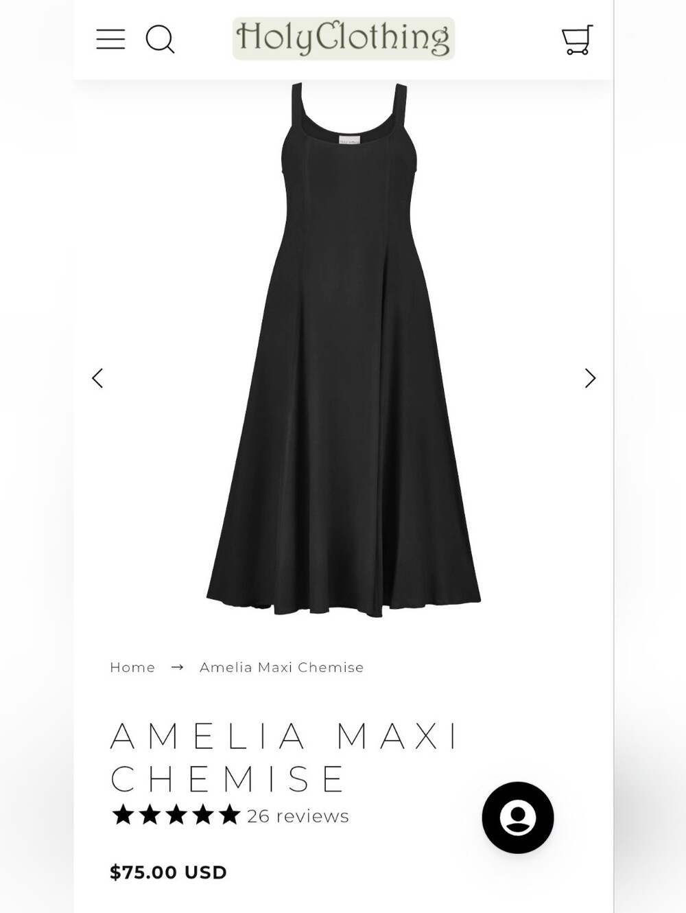 Holy Clothing Amelia Maxi Chemise- Petite